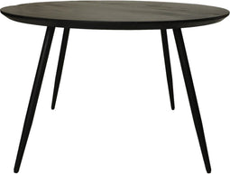 Tafel Zurich rond Swiss edge - ø120x76 - Zwart - Acaciahout/etaal