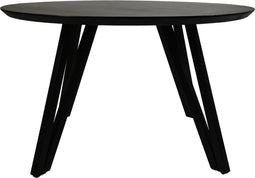Tafel Zurich rond swiss edge - ø130x76 - Zwart - Acaciahout/metaal