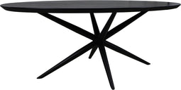 Tafelblad Zurich ovaal - 220x110x3,8 - Zwart- Swiss edge - Acaciahout