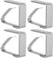 Tafelkleed klemmen - 4x stuks - RVS metaal - 5 x 4 cm - zilver