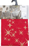 Tafelkleed rood met zilveren sterren 140 x 360 cm - Feestdecoratievoorwerp - Kerst - Kersttafellaken