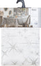 Tafelkleed wit met zilveren sterren 140 x 240 cm - Feestdecoratievoorwerp - Kerst - Kersttafellaken