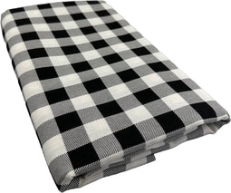 Tafelkleed Zwart Wit geblokt XL - 140x300 - Katoen - Mood Company