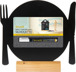 Tafelkrijtbord met houten voet - Bord - Incl. 1 krijtstift