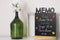 Tafelkrijtbord met houten voet - Memo - Incl. 1 krijtstift