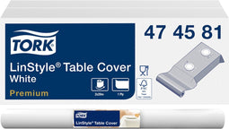 Tafellaken Tork LinStyle® 1 laags duurzaam 20mtr x 120cm wit 474581