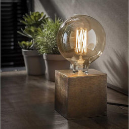 Tafellamp block - Brons antiek