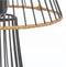 Tafellamp draad staal zwart met rotan hoogte 38.5 cm