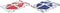 Tafellinnenset DKD Home Decor 150 x 250 x 0,5 cm Rood Blauw Wit (2 Stuks)