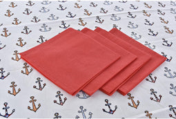 Tafellinnenset DKD Home Decor Blauw Wit Rood 150 x 150 x 0,5 cm (2 Stuks)