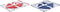 Tafellinnenset DKD Home Decor Blauw Wit Rood 150 x 150 x 0,5 cm (2 Stuks)