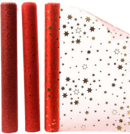 Tafelloper Decoris Rood Organza 200 x 35 cm