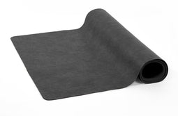Tafelloper TROJA - kunstleer - 44x145 cm, zwart
