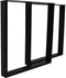 Tafelpoten - U-model - 70x10x72 - Zwart - Metaal - Set van 2