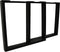 Tafelpoten - U-model - 80x10x72 cm - Zwart - Metaal - Set van 2