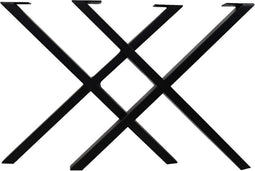 Tafelpoten - X-model - 80x10x72 - Zwart - Metaal - Set van 2