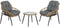 Tafelset met 2 fauteuils DKD Home Decor Grijs Metaal Kristal Synthetische rotan 55 x 55 x 47 cm