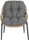 Tafelset met 2 fauteuils DKD Home Decor Grijs Metaal Kristal Synthetische rotan 55 x 55 x 47 cm