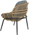 Tafelset met 2 fauteuils DKD Home Decor Grijs Metaal Kristal Synthetische rotan 55 x 55 x 47 cm