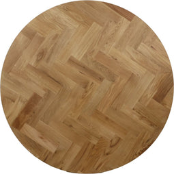 Tafeltop Fishbone Rond- 130x130x4 - Naturel - Eiken