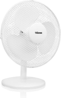 Tafelventilator Tristar VE-5724 - Ventilator Ø 30 cm - Desk Fan - Drie verschillende snelheden – 85° draaifunctie - Wit
