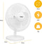 Tafelventilator Tristar VE-5724 - Ventilator Ø 30 cm - Desk Fan - Drie verschillende snelheden – 85° draaifunctie - Wit