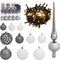 vidaXL - Kunstkerstboom - met - scharnieren - 300 - LED's - en - kerstballen - 180 - cm