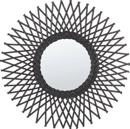 TAGOLU - Wandspiegel - Zwart - Rotan