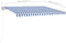 vidaXL - Luifel - handmatig - uittrekbaar - met - palen - 4x3 - m - blauw - en - wit