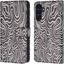 iMoshion Hoesje Geschikt voor Samsung Galaxy A54 (5G) Hoesje Met Pasjeshouder - iMoshion Design Bookcase smartphone - Meerkleurig / Black And White