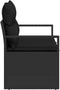 vidaXL - 2-Zits - Tuinbank - met - Opbergruimte - en - Kussens - - - Zwart - Poly - Rattan