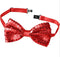 dressforfun - pailletten-vlinderdas - unisex - rood - 12,5 x 6,5 cm