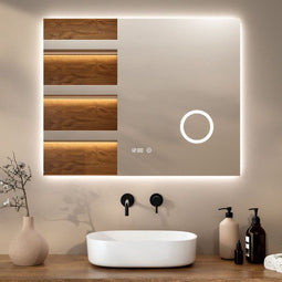 Mirlux Badkamerspiegel met LED Verlichting & Verwarming – Rechthoekige Wandspiegel – Anti Condens