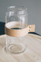 TAK Design Drinkglas Wrap Me - Incl. Lederen Band - Glas - Ø6,7 x 14,5 cm - Bruin