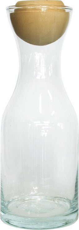 TAK Design Karaf Botto - Incl. Houten Afsluiter - Glas - Ø9 x 24 cm - Naturel
