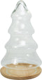 TAK Design Kerstboom S - Incl. Houten Onderzetter - Glas - Ø 8,5 x 17 cm - Transparant