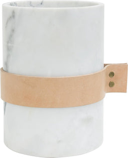 TAK Design Vaas Carlo M - Incl. Lederen Band - Marmer - 14 x 20 cm - Wit