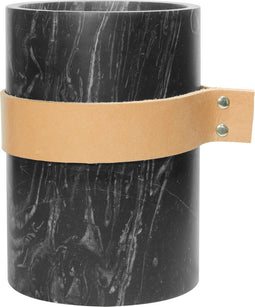 TAK Design Vaas Carlo S2 - Incl. Lederen Band - Marmer - 8,5 x 15,5 cm - Zwart