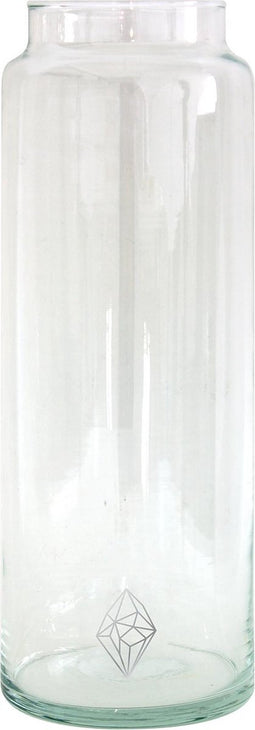 TAK Design Vaas Diamond XL - Handgemaakt - Glas - Ø10 x 30 cm - Zilver