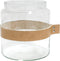 TAK Design Vaas Wrap Me - Incl. Lederen Band - Glas - Ø19 x 20 cm - Bruin