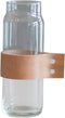 TAK Design Vaas Wrap Me - Incl. Lederen Band - Glas - Ø7 x 20 cm - Bruin