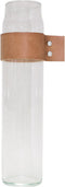 TAK Design Vaas Wrap Me - Incl. Lederen Band - Glas - Ø7 x 30 cm - Bruin
