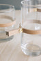 TAK Design Vaas Wrap Me Mini - Incl. Lederen Band - Glas - Ø19 x 20 cm - Bruin