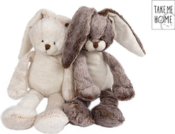 Take Me Home Knuffel Konijn Pluche 19 X 29 Cm Beige