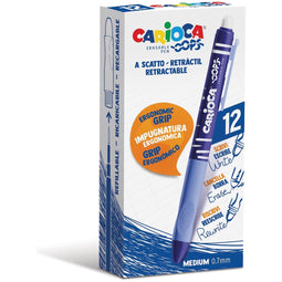 Carioca - gelroller Oops, medium, uitwisbaar, doos van 12 stuks, blauw