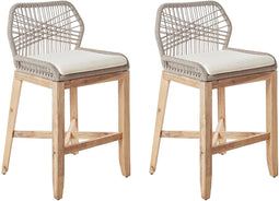 TALAMONE - Barkruk set van 2 - Lichthout - Acaciahout