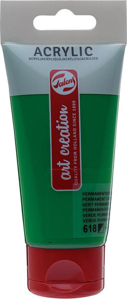 Talens Art Creation acrylverf tube van 75 ml, licht permanentgroen 3 stuks