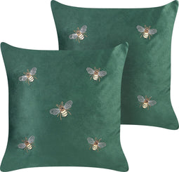 TALINUM - Sierkussen set van 2 - Groen - 45 x 45 cm - Polyester