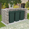 vidaXL - Schanskorf - drievoudige - vuilnisbak - ombouw - 250x100x120 - cm - staal