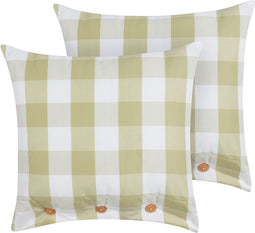 TAMNINE - Sierkussen set van 2 - Groen - 45 x 45 cm - Polyester